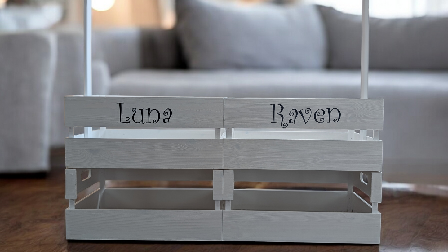 White Wooden Pawdrobe from Canine Cloakroom Collection.